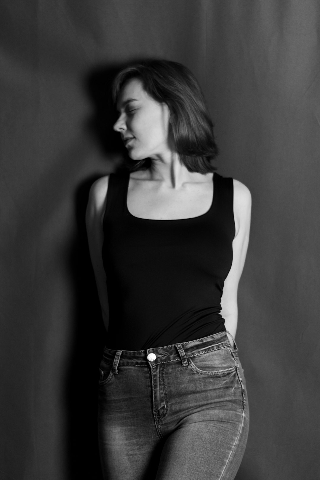 Studio portrait of a young woman in smart casual attire